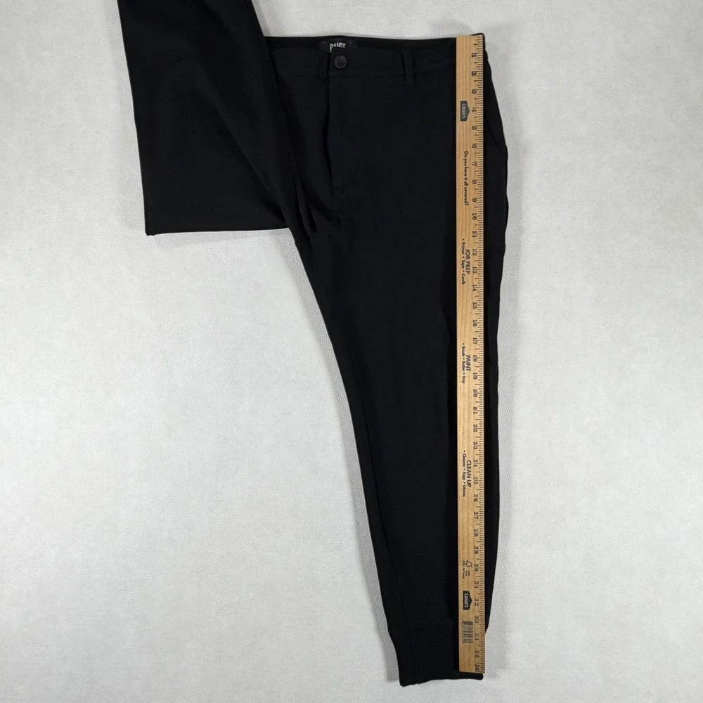 Paige Mens Black Jogger Pants Size 34 Rayon Blend Stretch Ribbed Cuff Trousers